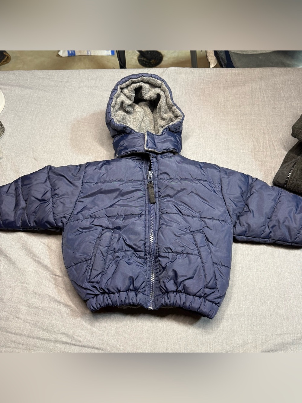 Navy Hooded Toddler Puffer Jacket